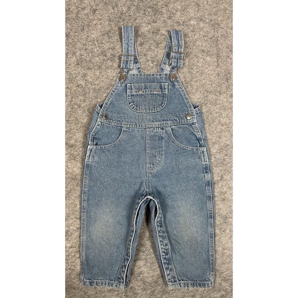 Vtg Arizona  Denim Blue Jeans Baby Overalls 18M 100% Cotton